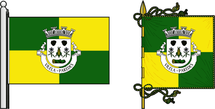 Bandeira e estandarte da freguesia de Vilela - Vilela civil parish, flag and banner Bandeira e estandarte da freguesia de Vilela - Vilela civil parish, flag and banner