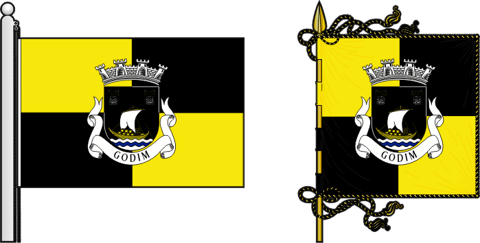 Bandeira e estandarte da antiga freguesia de Godim - Godim former civil parish, flag and banner