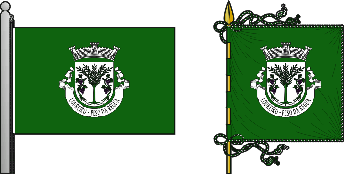 Bandeira e estandarte da freguesia de Loureiro - Loureiro civil parish, flag and banner