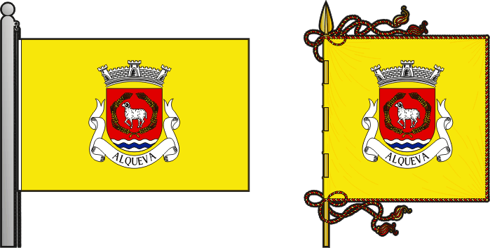 Bandeira e estandarte da antiga freguesia de Alqueva - Alqueva former civil parish, flag and banner