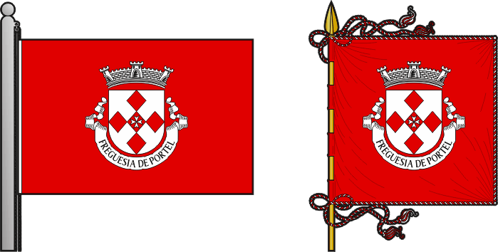 Bandeira e estandarte da freguesia de Portel - Portel civil parish, flag and banner Bandeira e estandarte da freguesia de Portel - Portel civil parish, flag and banner