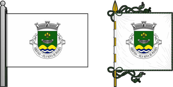 Bandeira e estandarte da freguesia de Arrifana - Arrifana civil parish, flag and banner