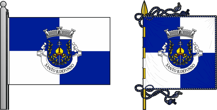 Bandeira e estandarte da antiga freguesia de Santo Ildefonso - Santo Ildefonso former civil parish, flag and banner Bandeira e estandarte da antiga freguesia de Santo Ildefonso - Santo Ildefonso former civil parish, flag and banner