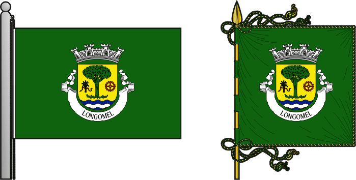 Bandeira e estandarte da freguesia de Longomel - Longomel civil parish, flag and banner