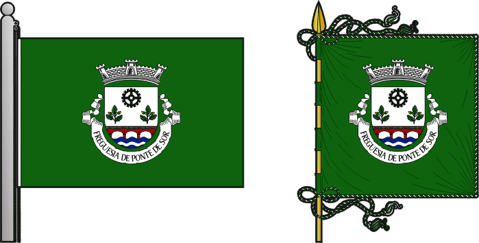 Bandeira e estandarte da antiga freguesia de Ponte de Sor - Ponte de Sor former civil parish, flag and banner