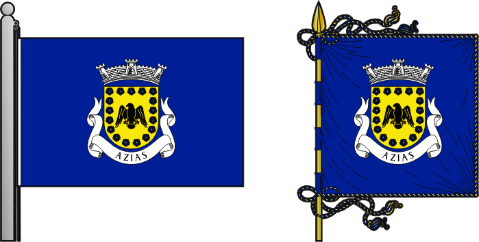 Bandeira e estandarte da freguesia de Azias - Azias civil parish, flag and banner