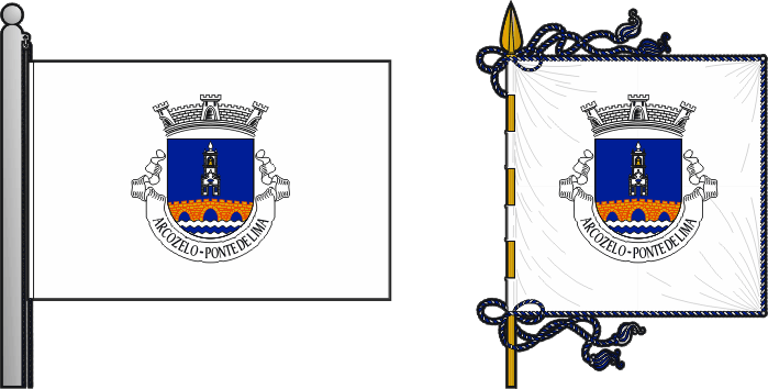 Bandeira e estandarte da freguesia de Arcozelo - Arcozelo civil parish, flag and banner