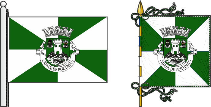 Bandeira e estandarte do Município de Portimão - Portimão municipal flag and banner Bandeira e estandarte do Município de Portimão - Portimão municipal flag and banner