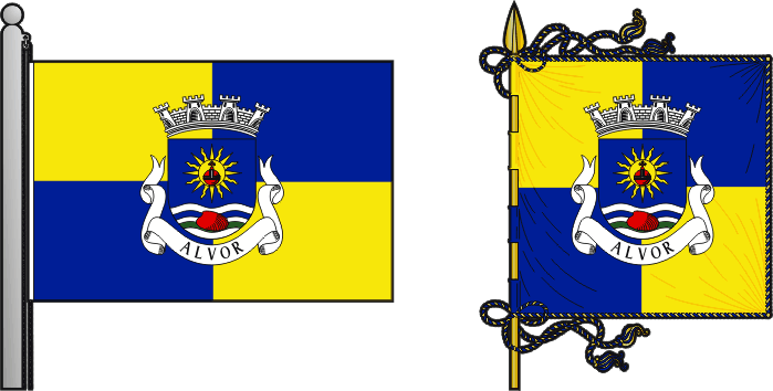 Bandeira e estandarte da freguesia do Alvor - Alvor civil parish, flag and banner