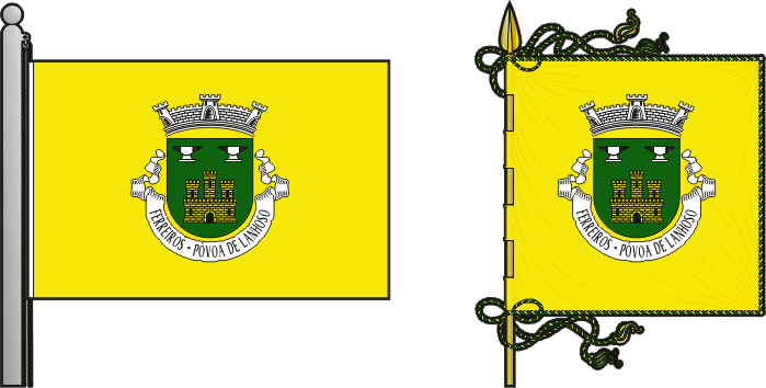 Bandeira e estandarte da freguesia de Ferreiros - Ferreiros civil parish, flag and banner