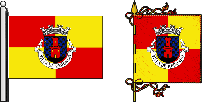 Bandeira e estandarte do Município de Redondo - Redondo municipal flag and banner