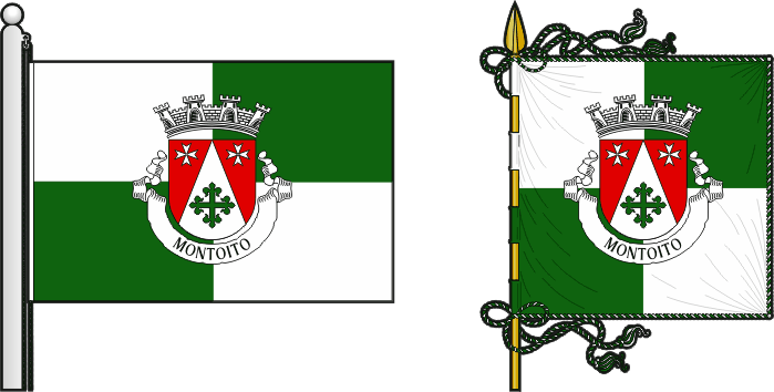 Bandeira e estandarte da freguesia de Montoito - Montoito civil parish, flag and banner