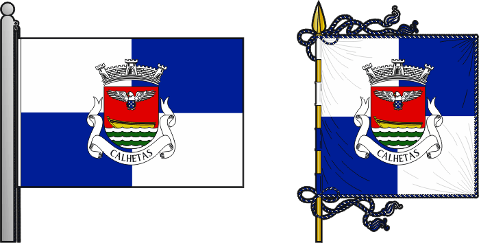 Bandeira e estandarte da freguesia de Calhetas - Calhetas civil parish, flag and banner