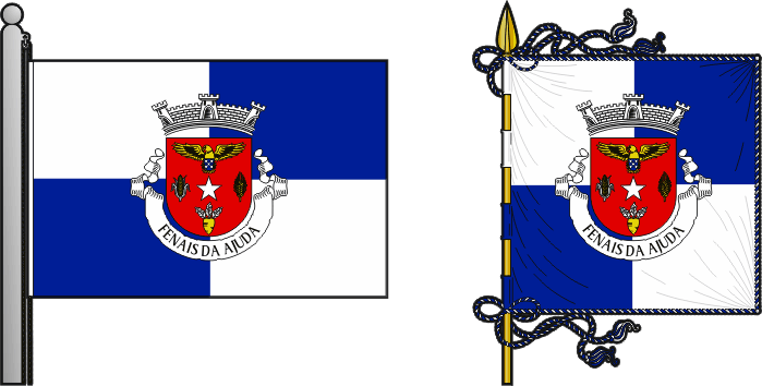 Bandeira e estandarte da freguesia de Fenais da Ajuda - Fenais da Ajuda civil parish, flag and banner