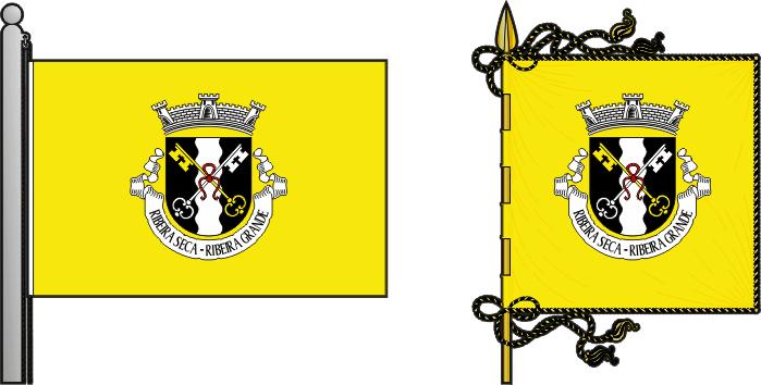 Bandeira e estandarte da freguesia de Ribeira Seca - Ribeira Seca civil parish, flag and banner