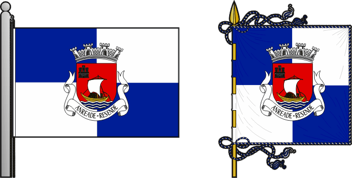 Bandeira e estandarte da antiga freguesia de Anreade - Anreade former civil parish, flag and banner