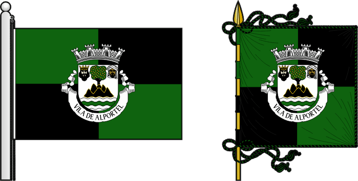 Bandeira e estandarte do município de São Brás de Alportel - São Brás de Alportel municipal flag and banner