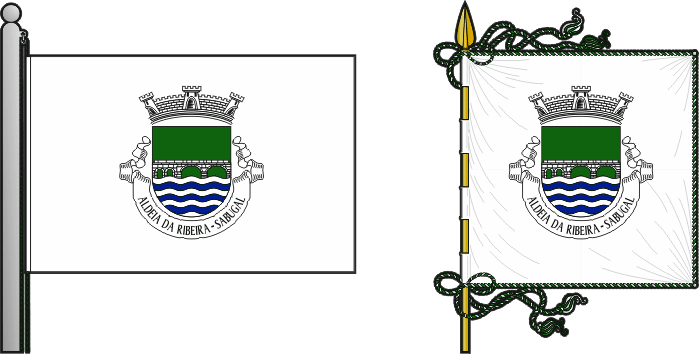 Bandeira e estandarte da antiga freguesia de Aldeia da Ribeira - Aldeia da Ribeira former civil parish, flag and banner