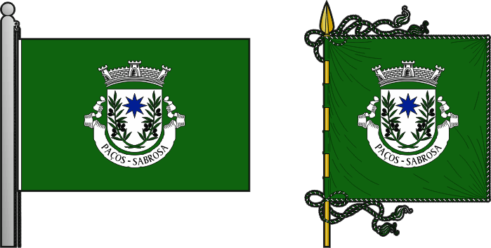 Bandeira e estandarte da freguesia de Paços - Paços civil parish, flag and banner Bandeira e estandarte da freguesia de Paços - Paços civil parish, flag and banner