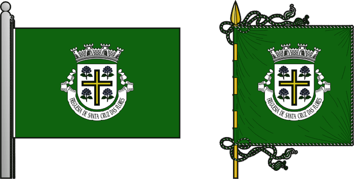Bandeira e estandarte da freguesia de Santa Cruz das Flores - Santa Cruz das Flores civil parish, flag and banner