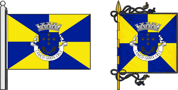 Bandeira e estandarte da freguesia de Caniço - Caniço civil parish, flag and banner