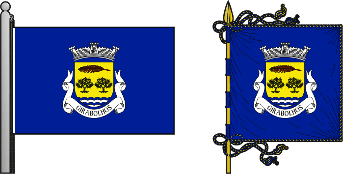 Bandeira e estandarte da freguesia de Girabolhos - Girabolhos civil parish, flag and banner