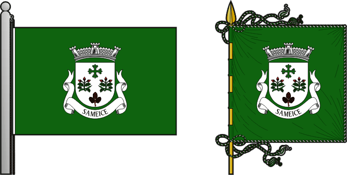 Bandeira e estandarte da antiga freguesia de Sameice - Sameice former civil parish, flag and banner