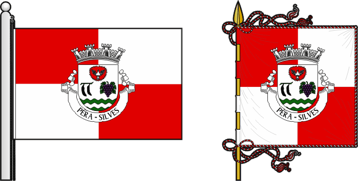 Bandeira e estandarte da antiga freguesia de Pêra - Pêra former civil parish, flag and banner Bandeira e estandarte da antiga freguesia de Pêra - Pêra former civil parish, flag and banner