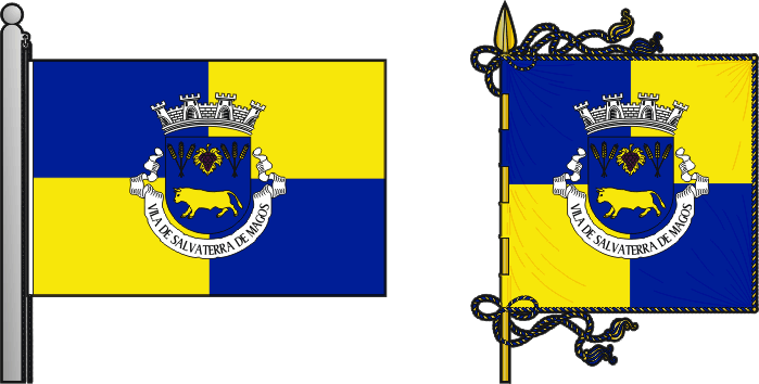 Bandeira e estandarte do Município de Salvaterra de Magos - Salvaterra de Magos municipal flag and banner