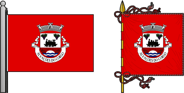 Bandeira e estandarte da freguesia de Alvações de Corgo - Alvações de Corgo civil parish, flag and banner