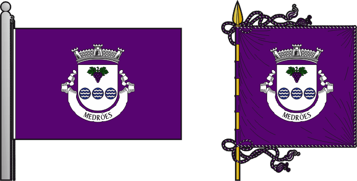 Bandeira e estandarte da freguesia de Medrões - Medrões civil parish, flag and banner