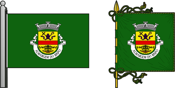Bandeira e estandarte da antiga freguesia de Almargem do Bispo - Almargem do Bispo former civil parish, flag and banner