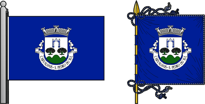 Bandeira e estandarte da antiga freguesia de Carvalhais - Carvalhais former civil parish, flag and banner Bandeira e estandarte da antiga freguesia de Carvalhais - Carvalhais former civil parish, flag and banner