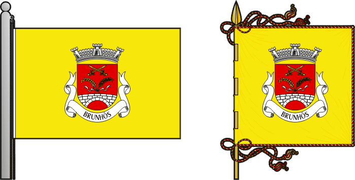 Bandeira e estandarte da antiga freguesia de Brunhós - Brunhós former civil parish, flag and banner Bandeira e estandarte da antiga freguesia de Brunhós - Brunhós former civil parish, flag and banner