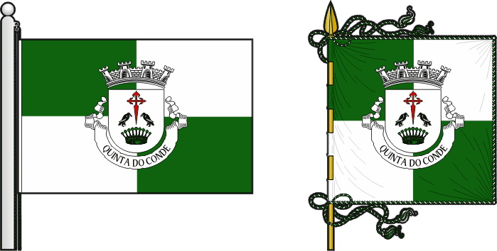 Bandeira e estandarte da freguesia de Quinta do Conde - Quinta do Conde civil parish, flag and banner