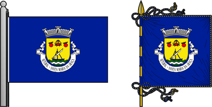 Bandeira e estandarte da antiga freguesia de SSetúbal (Santa Maria da Graça) - Setúbal (Santa Maria da Graça) former civil parish, flag and banner