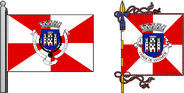 Bandeira e estandarte do Município de Santarém - Santarém municipal flag and banner