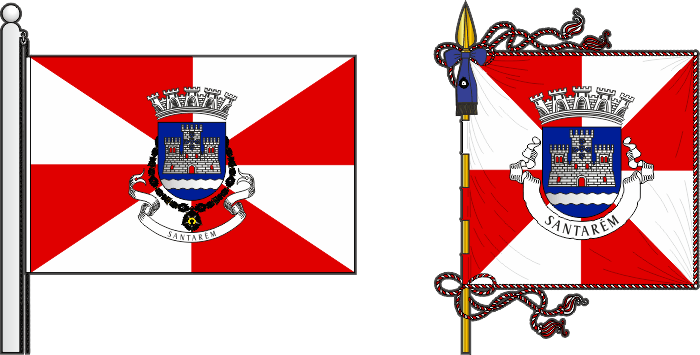 Bandeira e estandarte do Município de Santarém - Santarém municipal flag and banner