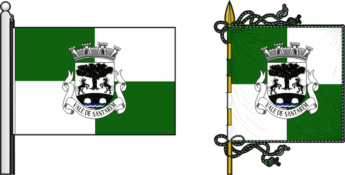 Bandeira e estandarte da freguesia de Vale de Santarém - Vale de Santarém civil parish, flag and banner