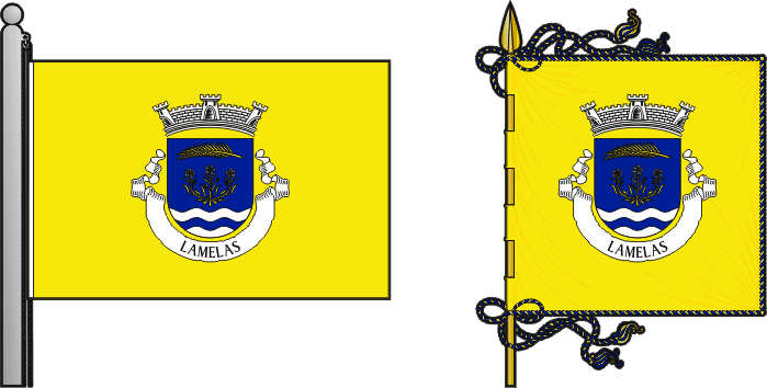Bandeira e estandarte da antiga freguesia de Lamelas - Lamelas former civil parish, flag and banner Bandeira e estandarte da antiga freguesia de Lamelas - Lamelas former civil parish, flag and banner