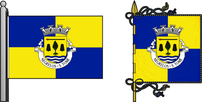 Bandeira e estandarte da freguesia de Negrelos (São Tomé) - Negrelos (São Tomé) civil parish, flag and banner