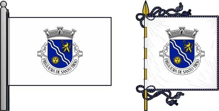 Bandeira e estandarte da antiga freguesia de Santo Tirso - Santo Tirso former civil parish, flag and banner