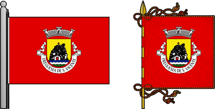 Bandeira e estandarte da freguesia de São Vicente - São Vicente civil parish, flag and banner Bandeira e estandarte da freguesia de São Vicente - São Vicente civil parish, flag and banner