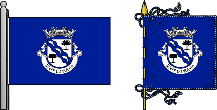 Bandeira e estandarte do Município de Sever do Vouga - Sever do Vouga municipal flag and banner