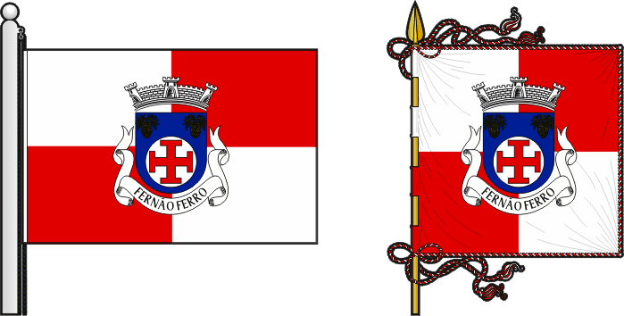 Bandeira e estandarte da freguesia de Fernão Ferro - Fernão Ferro civil parish, flag and banner