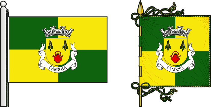 Bandeira e estandarte da freguesia de Candosa - Candosa civil parish, flag and banner