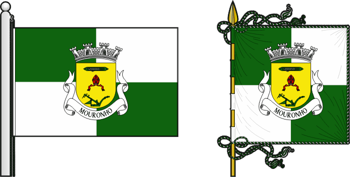 Bandeira e estandarte da freguesia de Mouronho - Mouronho civil parish, flag and banner