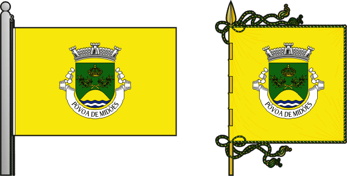 Bandeira e estandarte da freguesia de Póvoa de Midões - Póvoa de Midões civil parish, flag and banner