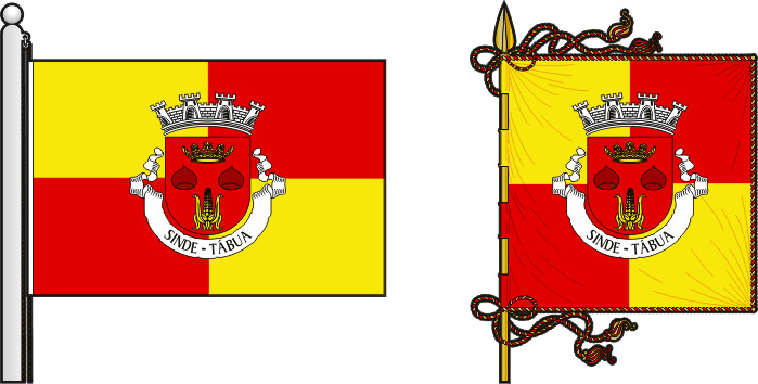 Bandeira e estandarte da antiga freguesia de Sinde - Sinde former civil parish, flag and banner