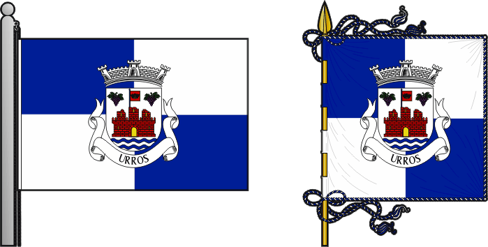 Bandeira e estandarte da antiga freguesia de Urros - Urros former civil parish, flag and banner